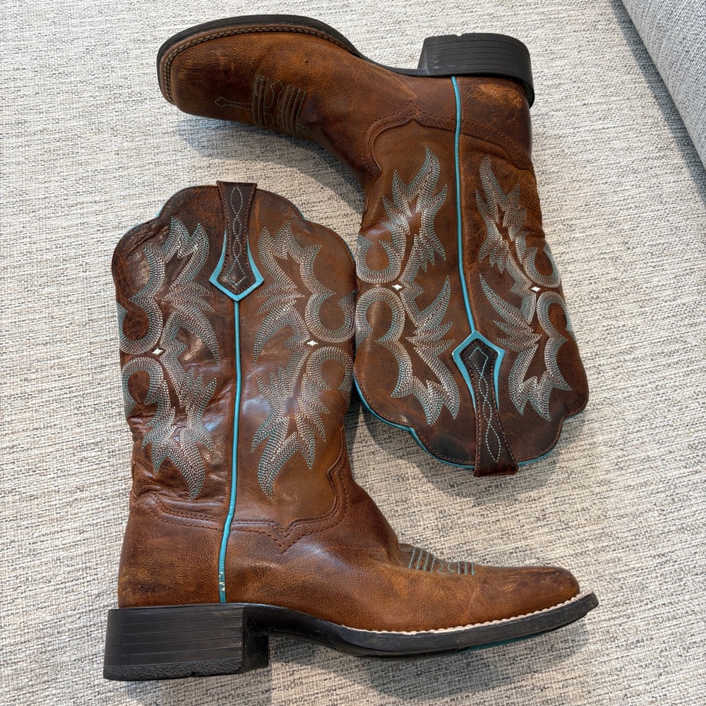 Ariat Womens Tombstone Square Toe Western Leather Boot Size 7.5 B Style 10008017 - Picture 11 of 11